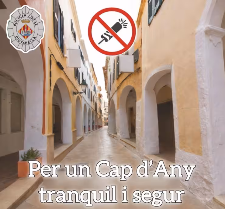 La Policía de Ciutadella pide respeto en fin de año: está prohibido tirar petardos en la vía pública