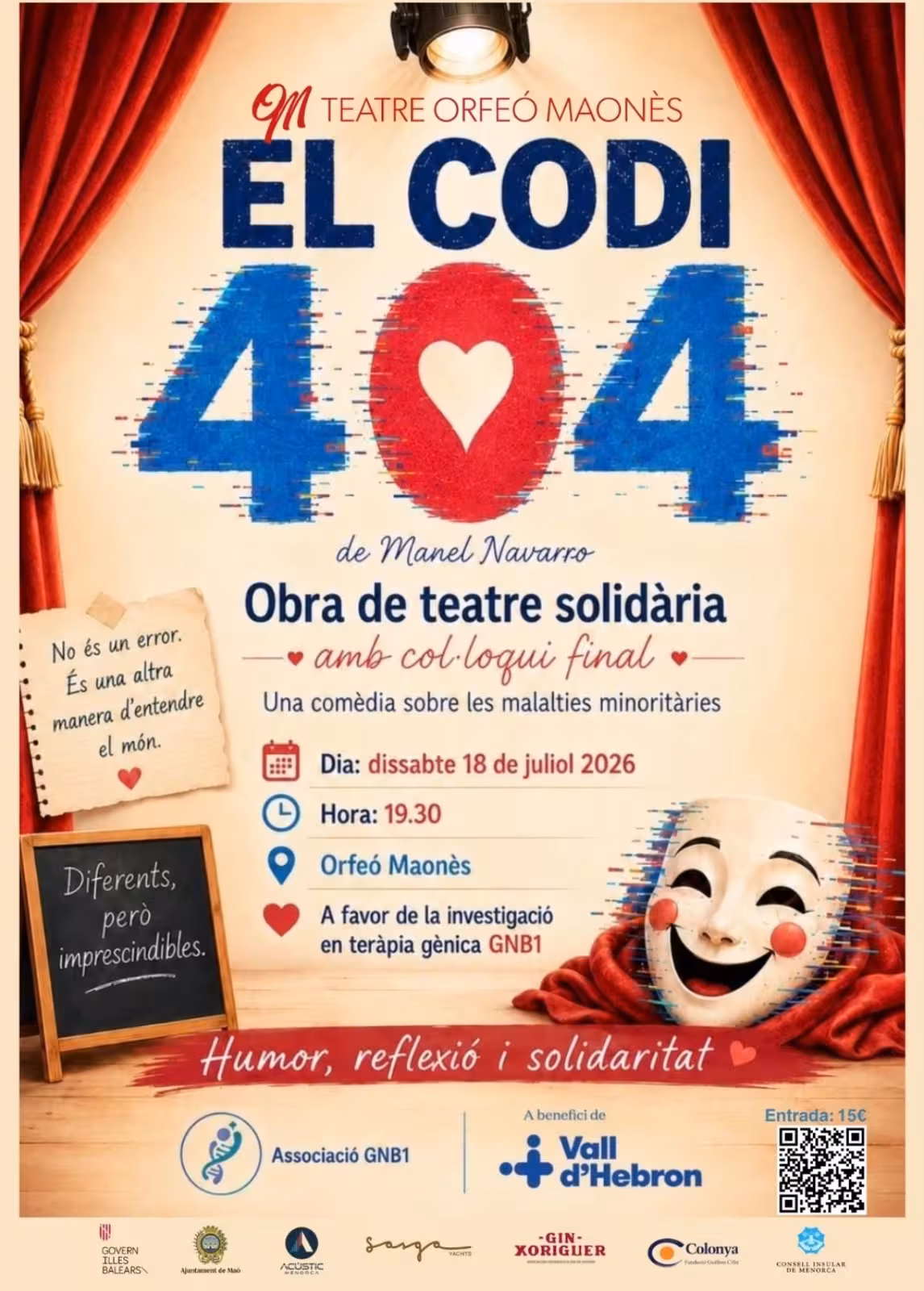 Música, risas y debate científico para visibilizar el GNB1 en el Orfeón Maonés este sábado