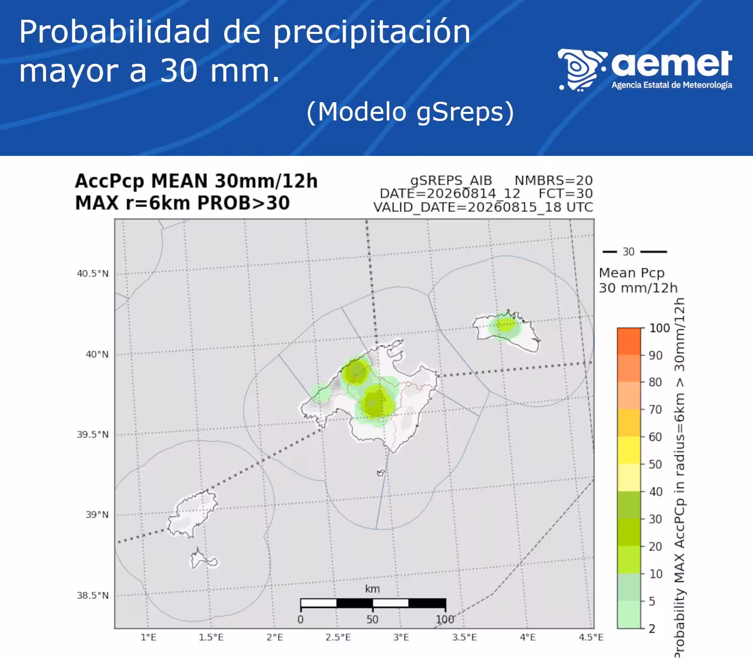 Aemet alerta de posibles tormentas fuertes en Menorca este sábado