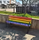 (La foto) Es Mercadal estrena dos nuevos bancos con los colores de la bandera LGTBI+