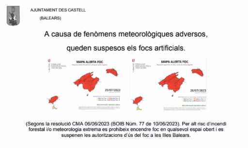 Las fiestas de Sant Jaume se adaptan al riesgo de incendio: adiós a los fuegos artificiales