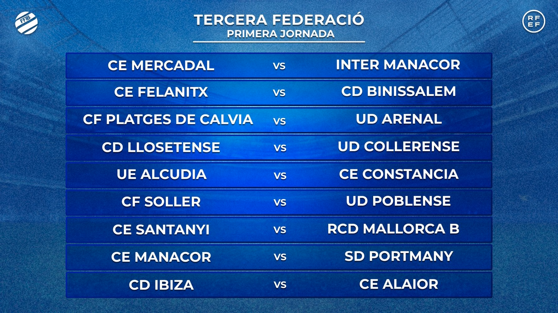Alaior y Mercadal ya conocen el calendario de la Tercera división para la próxima temporada