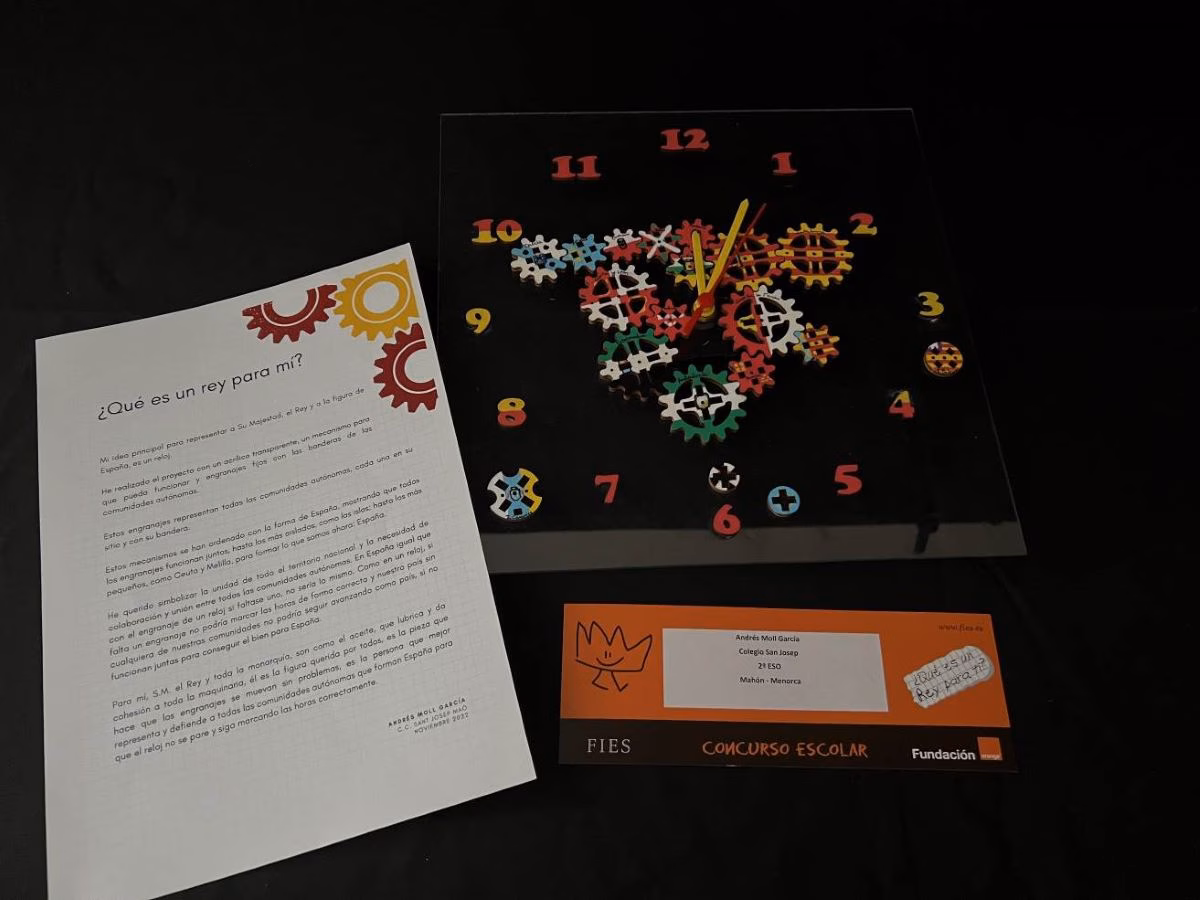Andrés Moll, del colegio Sant Josep de Maó, gana el concurso '¿Qué es un rey para ti?'