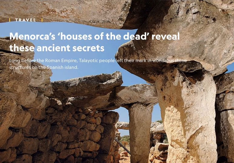 Menorca Talayótica en la edición digital de National Geographic internacional