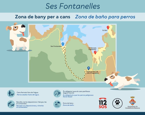 Ciutadella habilita la playa de Ses Fontanelles como zona de baño apta para perros
