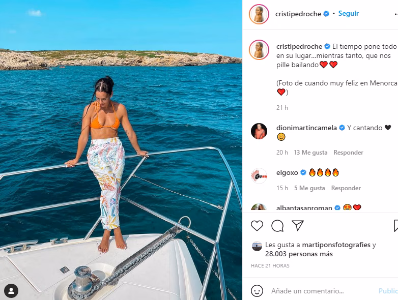 Cristina Pedroche y su "felicidad" en Menorca