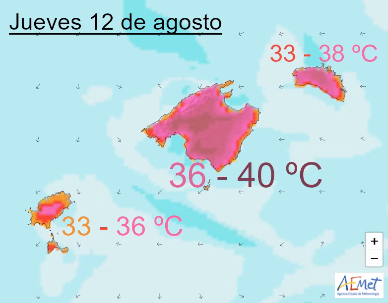 Alerta naranja en Menorca por temperaturas máximas de 38 grados este jueves