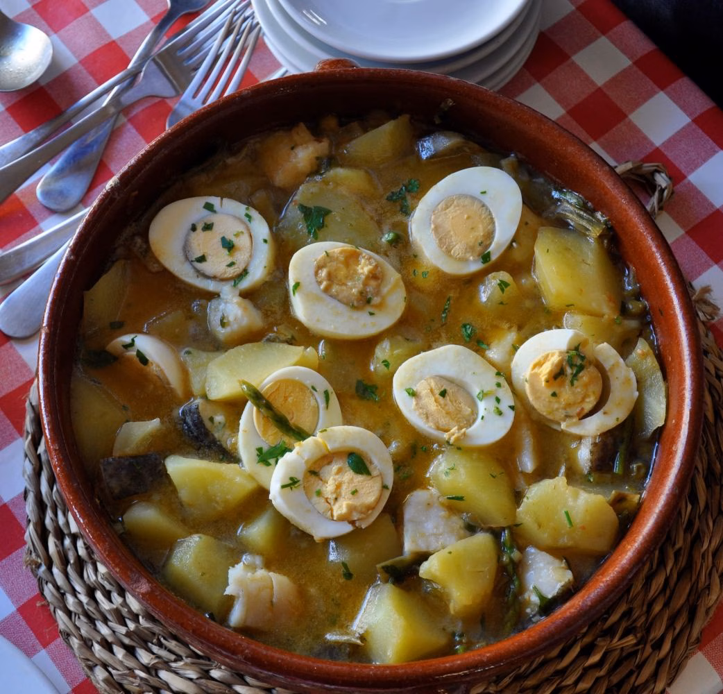 Panadera de espárragos y bacalao