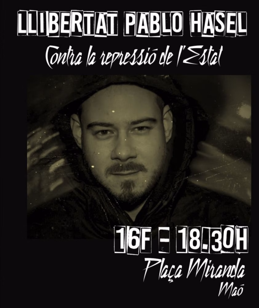 Convocan una concentración en Maó en apoyo de Pablo Hasel