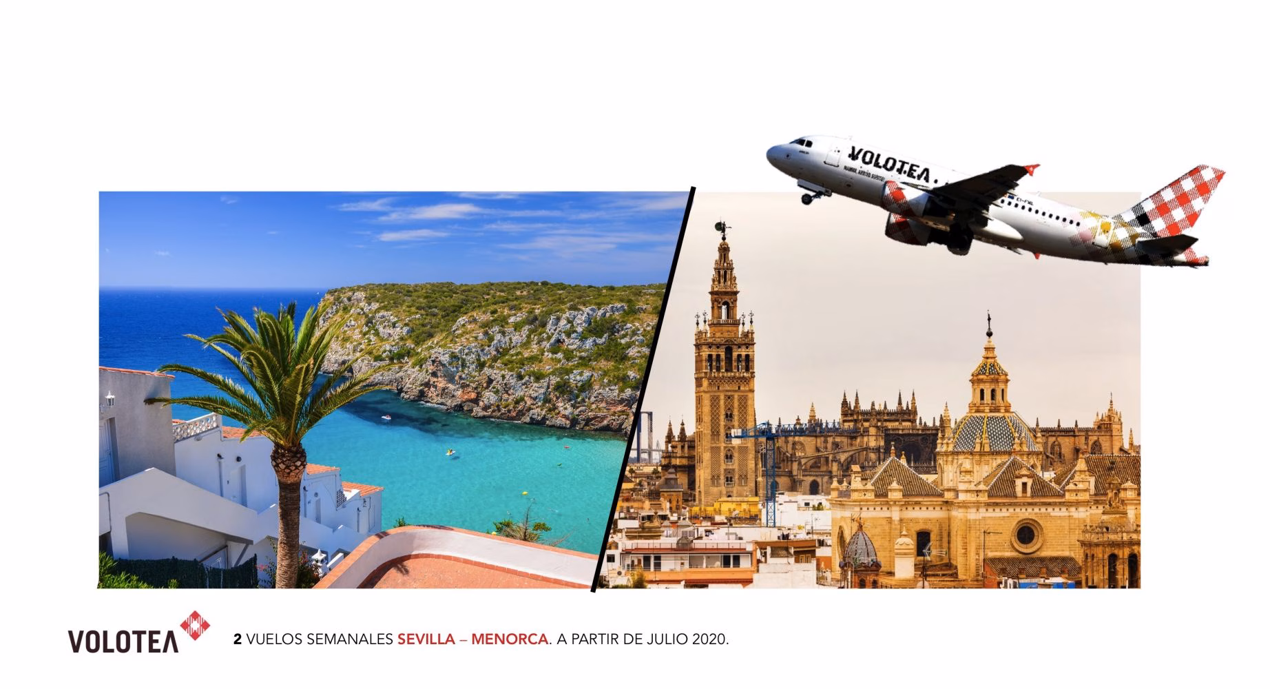 Volotea abre en julio una ruta Menorca-Sevilla a 9 euros por trayecto
