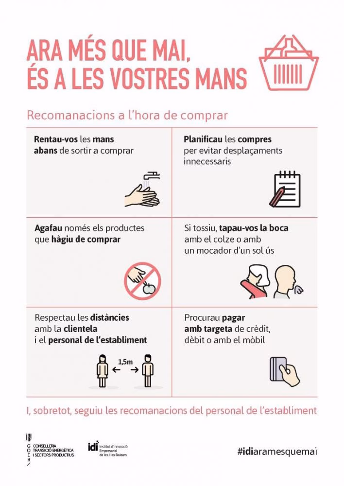 Carteles del IDI con la normativa de prevención de contagios del coronavirus