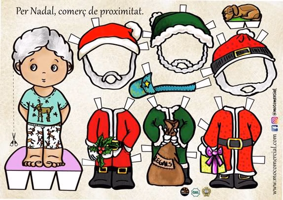 Los comercios del centro de Maó regalan muñecos recortables esta Navidad