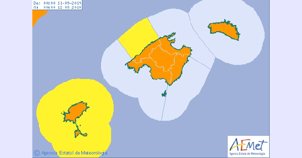 La Aemet avisa de una "gota fría" y activará la alerta naranja por tormentas en Menorca