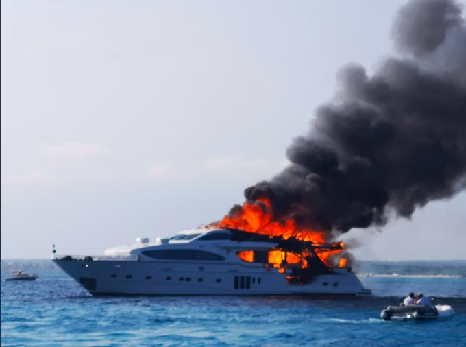(Vídeo) Arde un yate de grandes dimensiones en Es Trenc