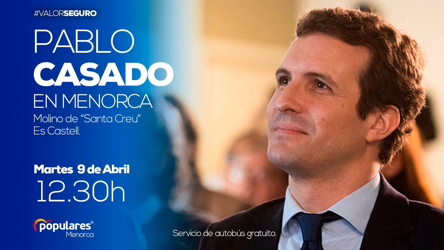 El PP anuncia la llegada de Pablo Casado para el martes