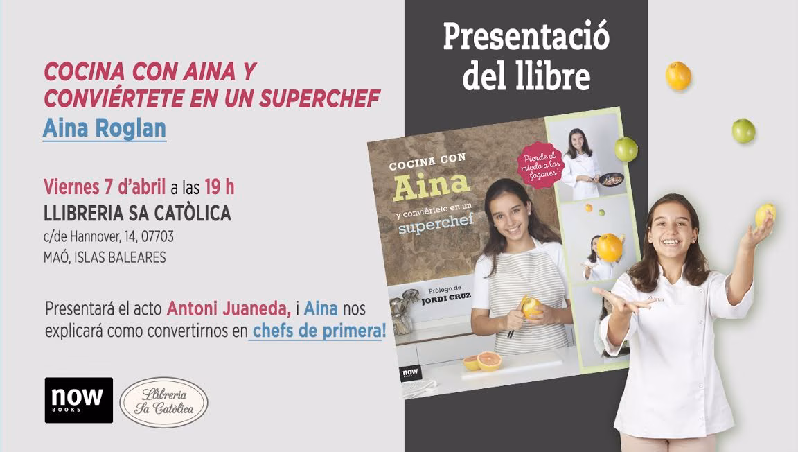Aina, ex concursante de Masterchef Junior, presentará el viernes su libro en Maó