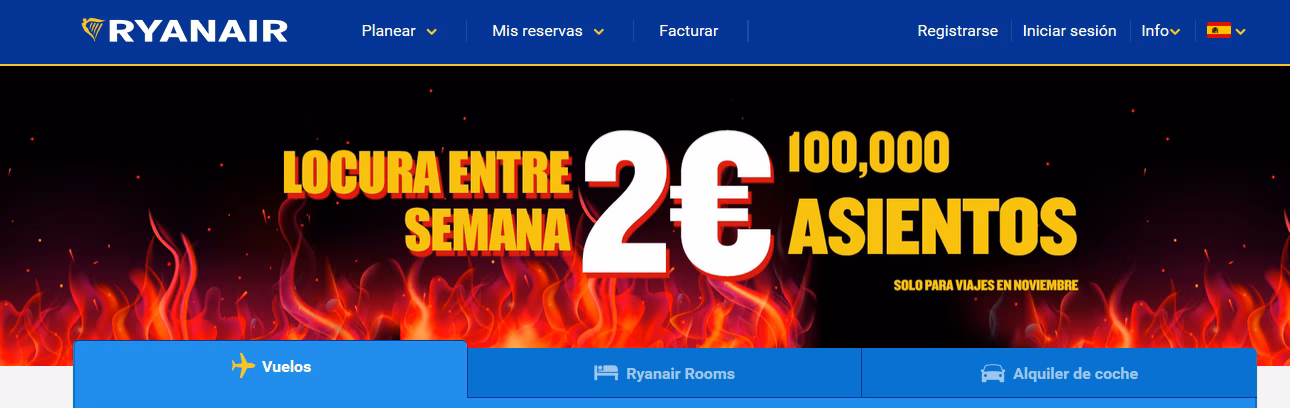 Críticas a Ryanair ante la imposibilidad de poder acceder a las ofertas de los vuelos
