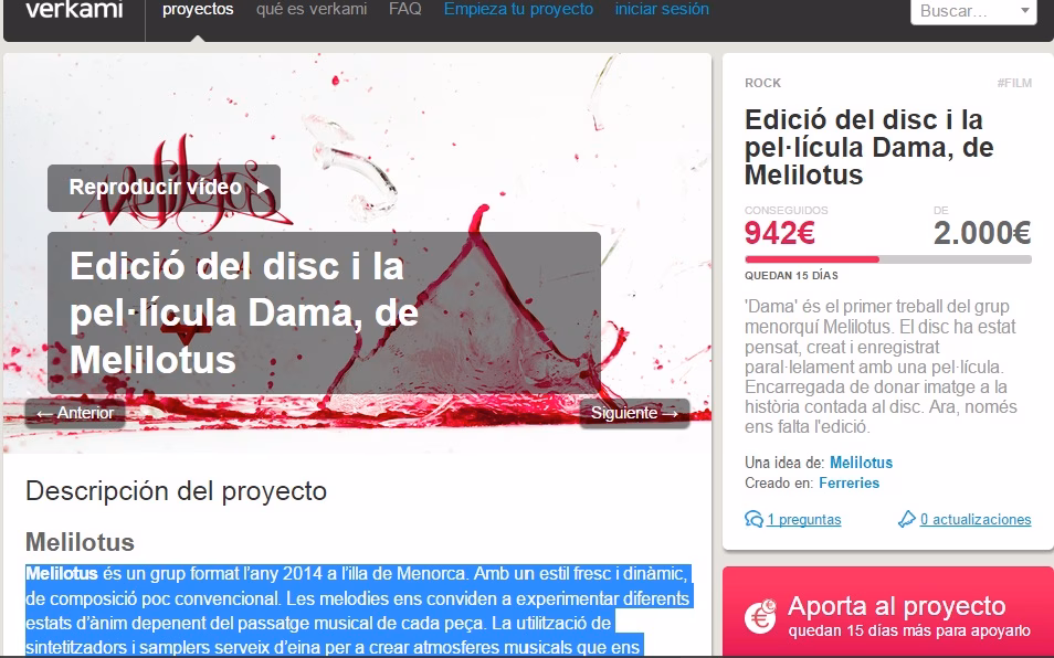 Un verkami para disfrutar de la "Dama" de Melilotus