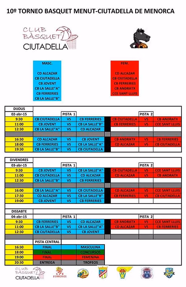El Torneig Bàsquet Menut de Ciutadella alcanza la 10ª edición con los mejores equipos de la Isla