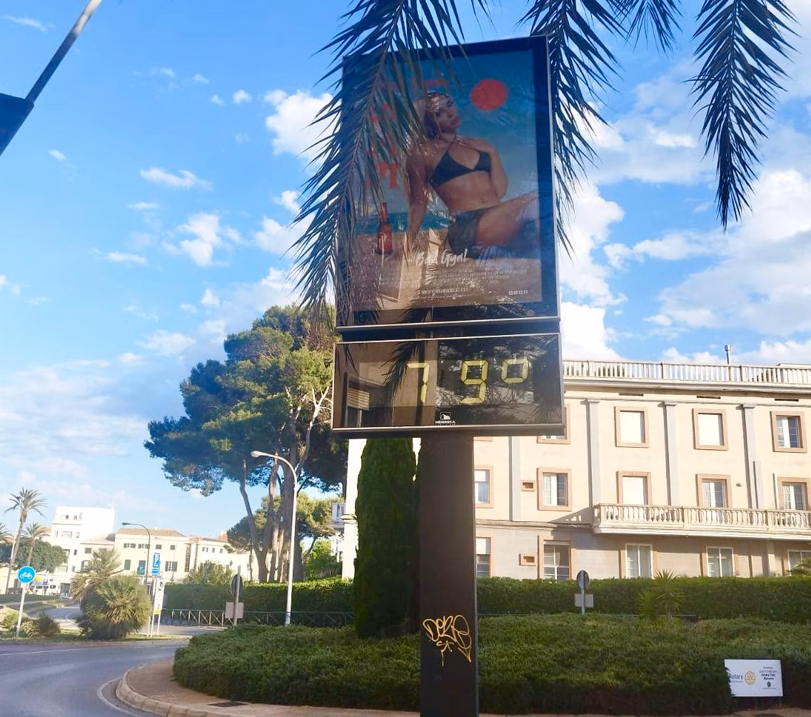 ¿79ºC en s'Esplanada de Maó?