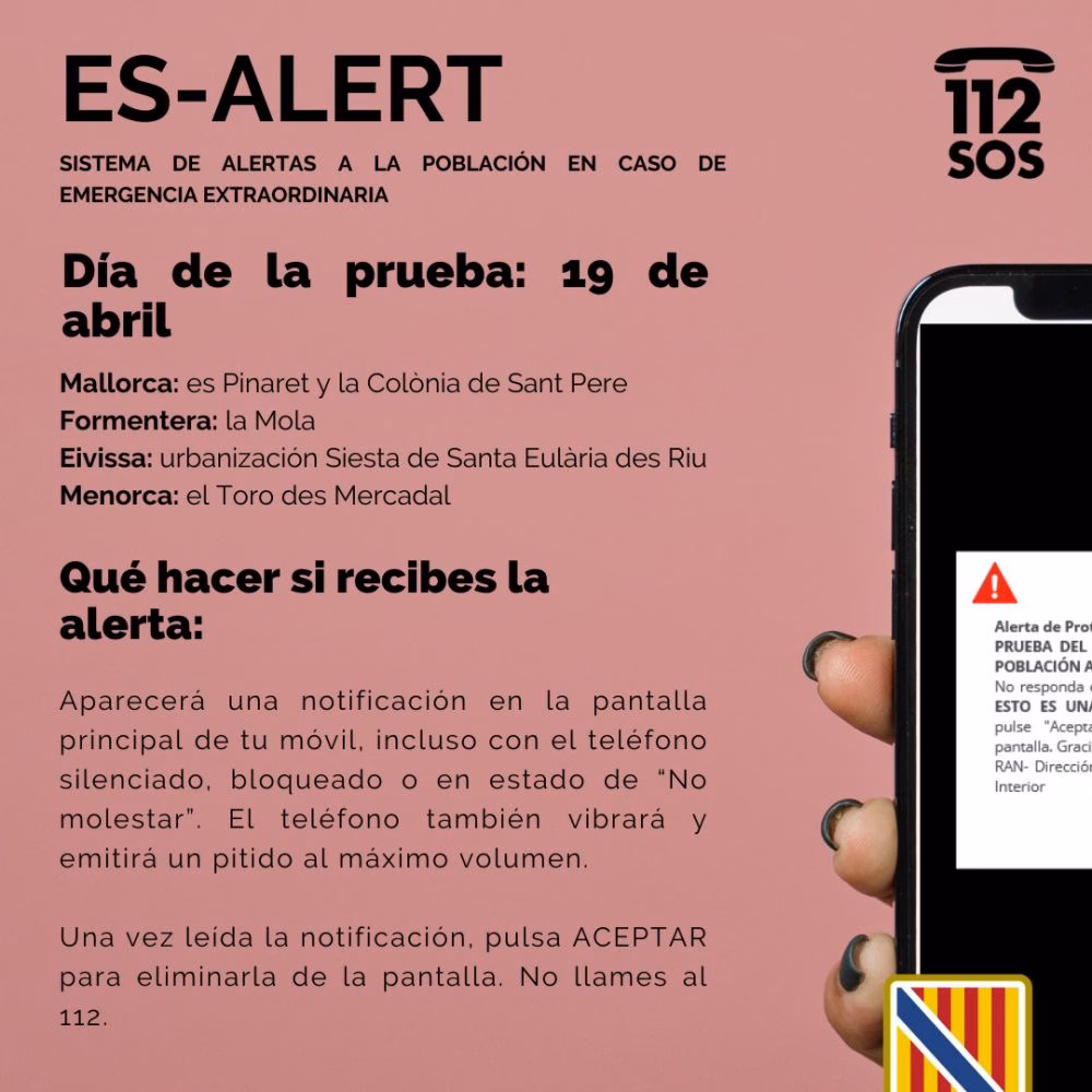 El Toro participará en la nueva prueba del sistema de alerta a la población de Baleares