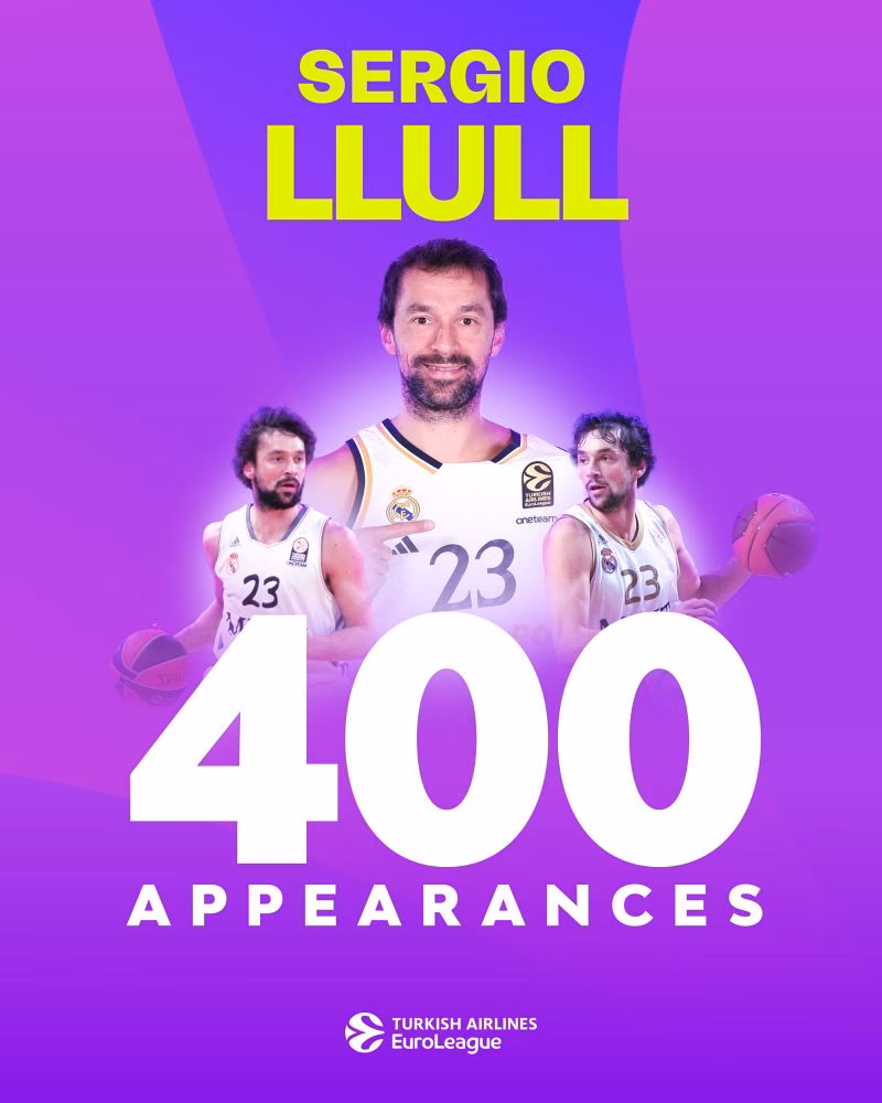 Sergi Llull alcanza los 400 partidos en la Euroliga, un hito histórico en la competición
