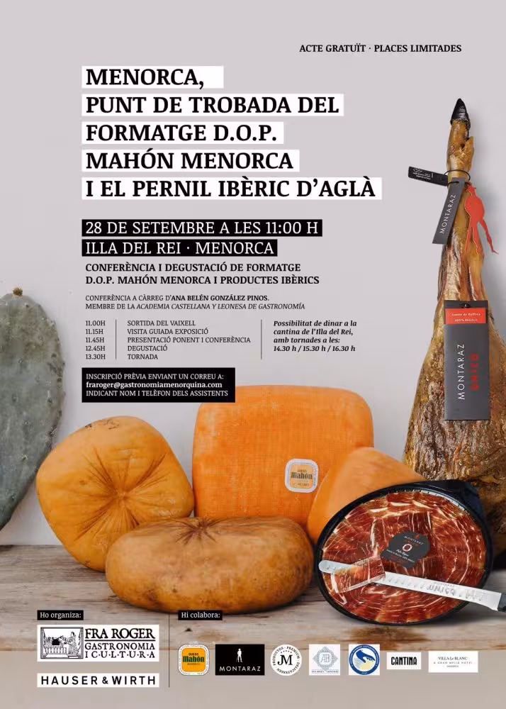 Conferencia y degustación: el queso Mahón Menorca y el jamón ibérico se unen en la Illa del Rei