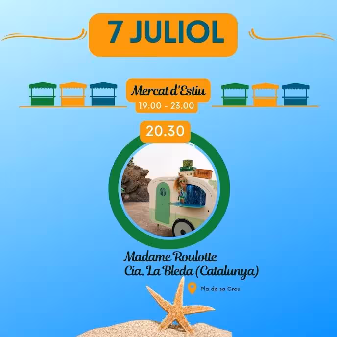 Mercado de verano y espectáculo de clown en Sant Lluís