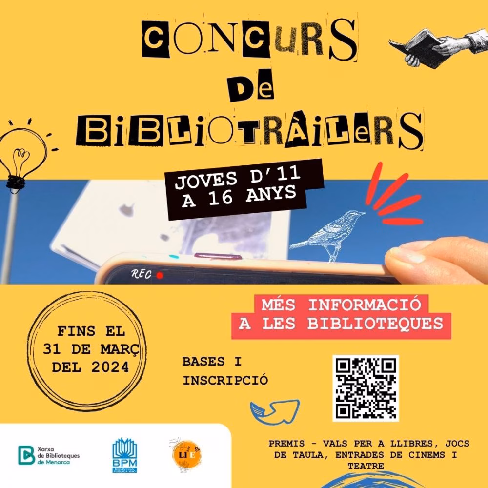 La Xarxa de Biblioteques de Menorca pone en marcha el 'Concurs de Bibliotràilers'