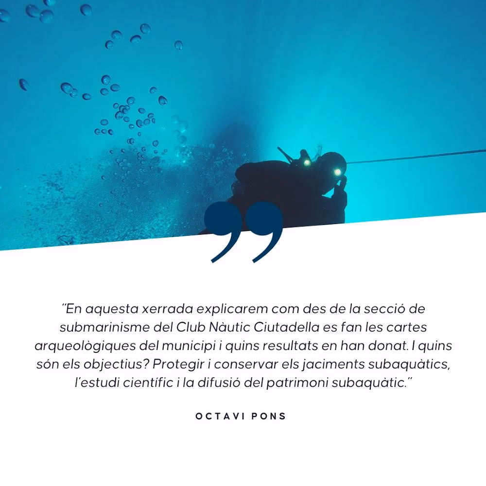 Historia sumergida: el Club Nàutic Ciutadella invita a explorar la arqueología subacuática