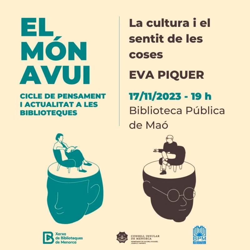 Eva Piquer explora 'La cultura i el sentit de les coses' en la Xarxa de Biblioteques de Menorca