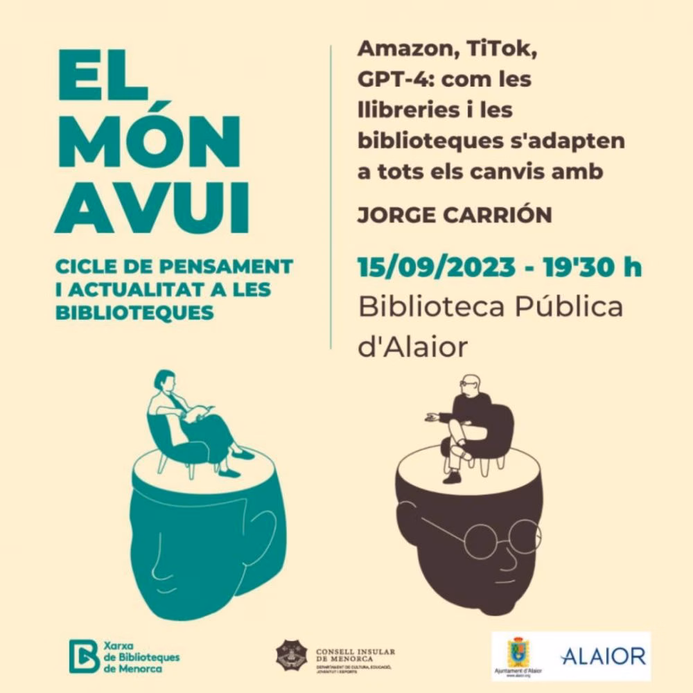 Jorge Carrión reflexionará sobre el futuro de las bibliotecas ante la era digital en Menorca