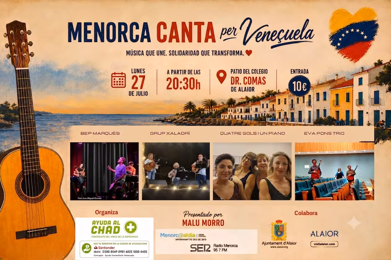 Menorca Canta por Venezuela es una acción benéfica que cuenta con el apoyo de Menorcaaldia.com. (Foto: REDACCION)