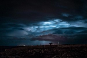 Fotografía de la tormenta en Mallorca captada desde la Isla (Foto: Marc Díez)