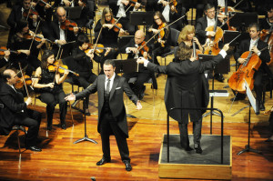 Orfila, en una actuación reciente con motivo del 185 aniversario del Teatro Principal de Mahón.