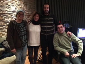 Pere Arguimbau, Mònica Sardà y Lluís Gener junto a Rafel Casasnovas en Acústic Menorca. Foto: Mònica Sardà Trio.