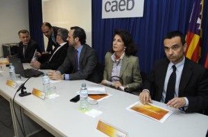 melis, Bauzá, Planas y García, a punto de comenzar la Jornada. FOTO.- Tolo Mercadal