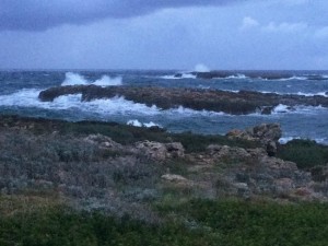 Mal tiempo en la costa de Sant Lluís.