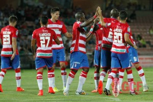 Celebración de un gol del Granada.