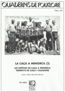 Portada segunda parte 'La caça de Menorca'. Quadern de Folklore 104.