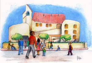Imagen del colegio Sant Francesc d'Assís de Ferreries extraída de su web.