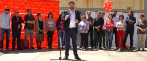 El alcaldable intervino tras hacerlo otros miembros de la candidatura y las candidatas al Consell y el Parlament. FOTO.- PSOE