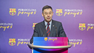 Bartomeu, en un acto con las peñas.