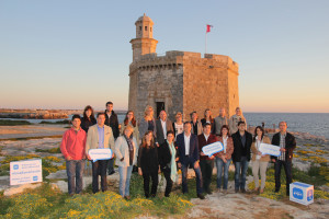 Los integrantes de la lista en el Castell de Sant Nicolau. FOTO.- PP Ciutadella