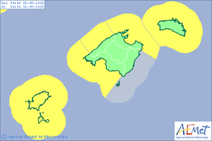 Mapa de alertas para el viernes por fenómenos costeros.