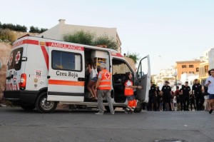 Ambulancia de la Creu Roja en Ciutadella.