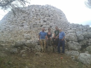 Los codirectores de la excavación: Lluís Plantalamor, Antoni Ferrer, Montserrat Anglada y Damià Ramis. Foto: Consell Insular de Menorca.