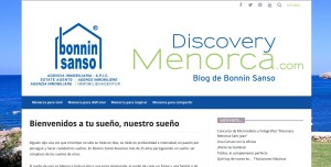 Captura de pantalla del blog de la inmobiliaria líder en Menorca.