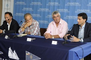 Responsables del Marítimo y el Náutico, del Ayuntamiento y Panerai, en la presentación. FOTO.- Tolo Mercadal