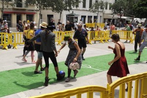 'Futbolgaffing' en la Esplanada de Maó. Fotos: Tolo Mercadal.